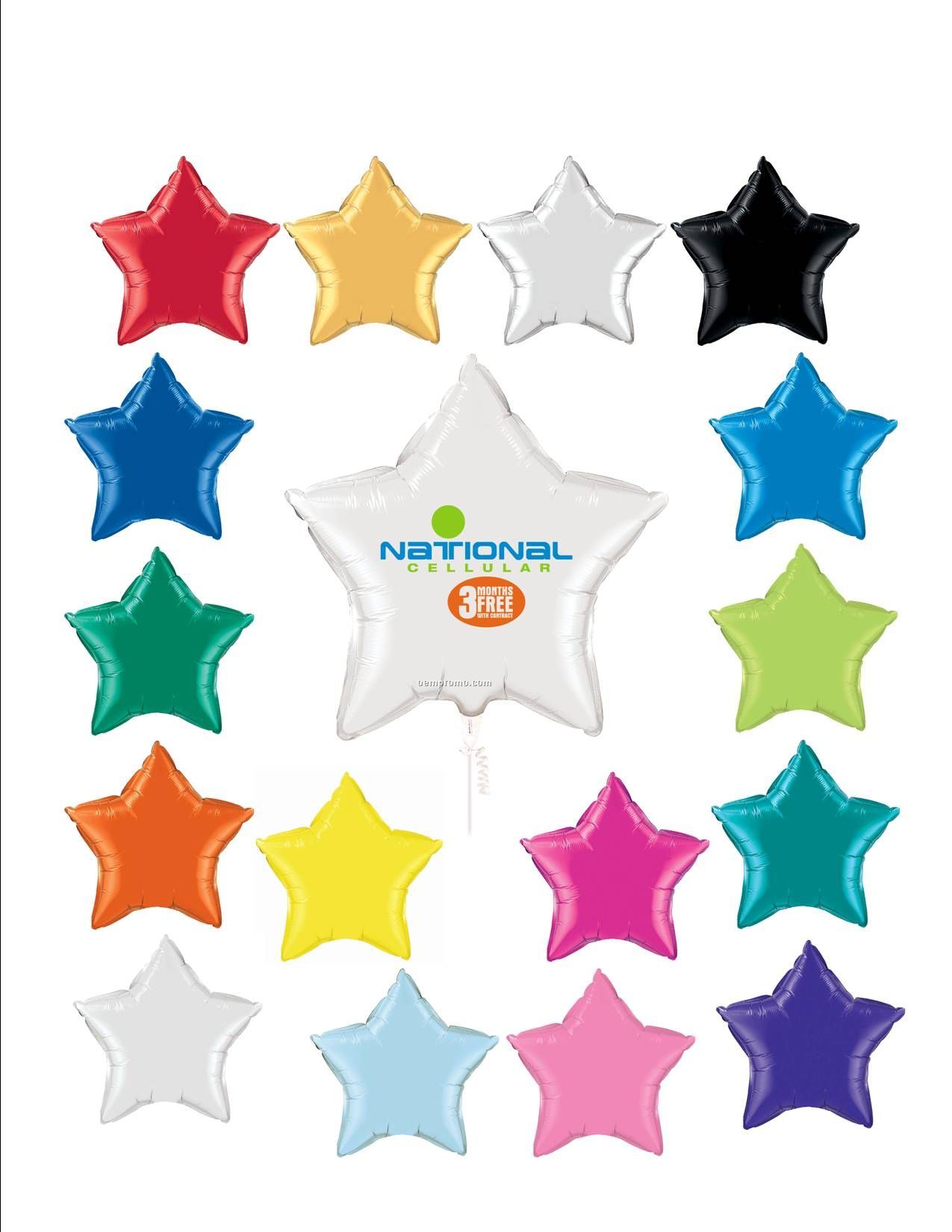 Star Microfoil Balloon - 3 Color / 1 Side Imprint (20")
