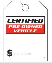V-t Certified Mirror Hang Tag - Certified Pre Owned Vehicle-8 1/2"X11 1/2"