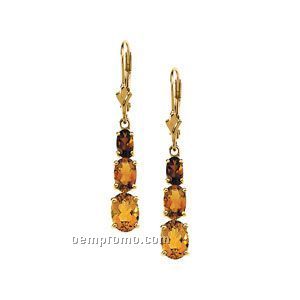 14ky Genuine Multi-color Gemstone Earrings