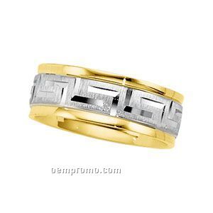7mm 14ktt Men's Comfort Fit Wedding Band Ring (Size 11) L-lines