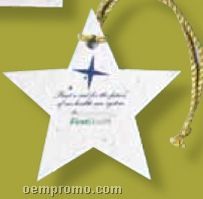 Floral Seed Paper Ornament - Star (Imprinted)