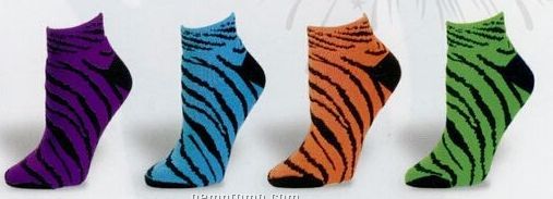 Pizzazz Zebra Stripe Anklet Socks