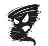 Stock Angry Tornado Mascot Chenille Patch