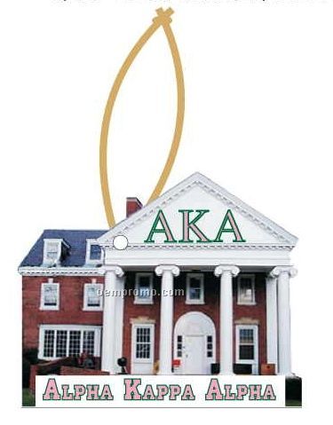 Alpha Kappa Alpha Sorority House Ornament W/ Mirror Back (10 Square Inch)