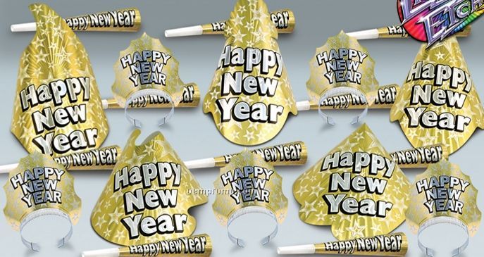 Gold Sophisticate Lazer Etched New Year's Assortment For 10