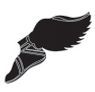 Stock Track & Field Winged Shoe Mascot Chenille Patch