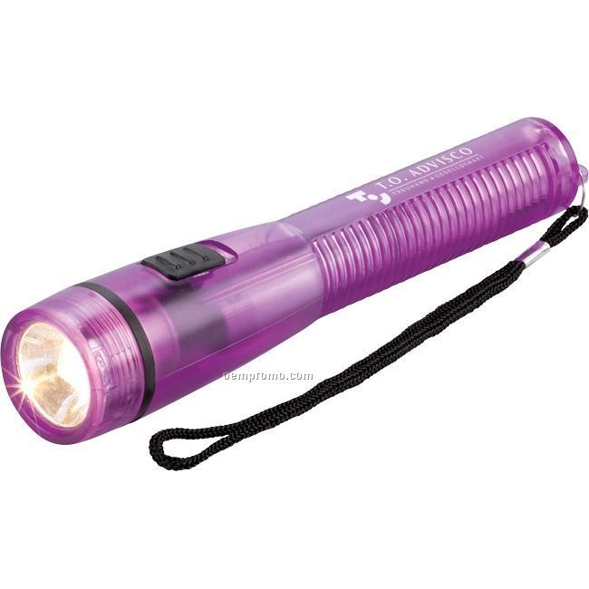 Translucent Purple Plastic Flashlight