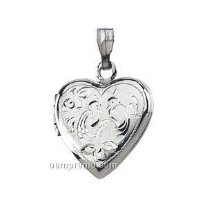 15-1/4x14-3/4 Ladies' Stainless Steel Heart Locket