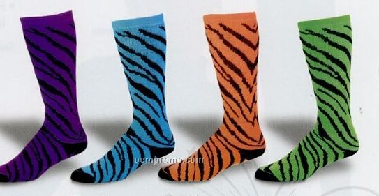 Pizzazz Zebra Stripe Knee High Socks