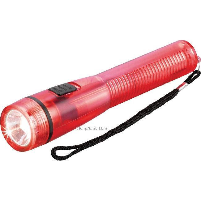 Translucent Red Plastic Flashlight