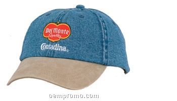 2 Tone Unconstructed Washed Denim Cap (Overseas 6-7 Week Delivery)