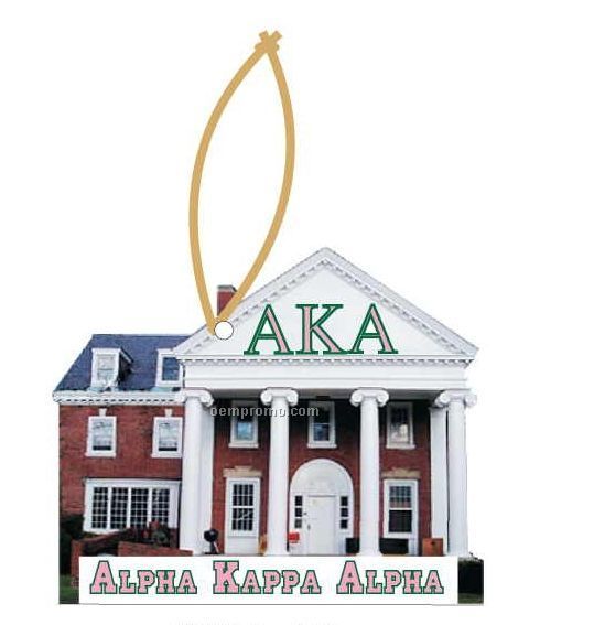 Alpha Kappa Alpha Sorority House Ornament W/ Mirror Back (12 Square Inch)
