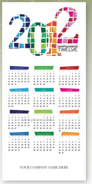 Mosaic Calendar Card W/ Lined Envelope