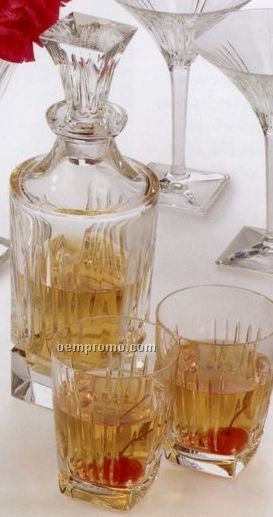 Waterford Clarion Collection Crystal Spirit Decanter W/ 2 Dof Glasses