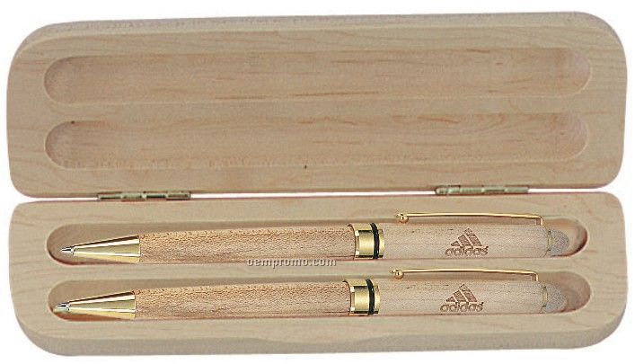 Maple Wood Pen And Pencil Gift Set