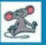 Animals Stock Temporary Tattoo - Sitting Mouse (1.5"X1.5")