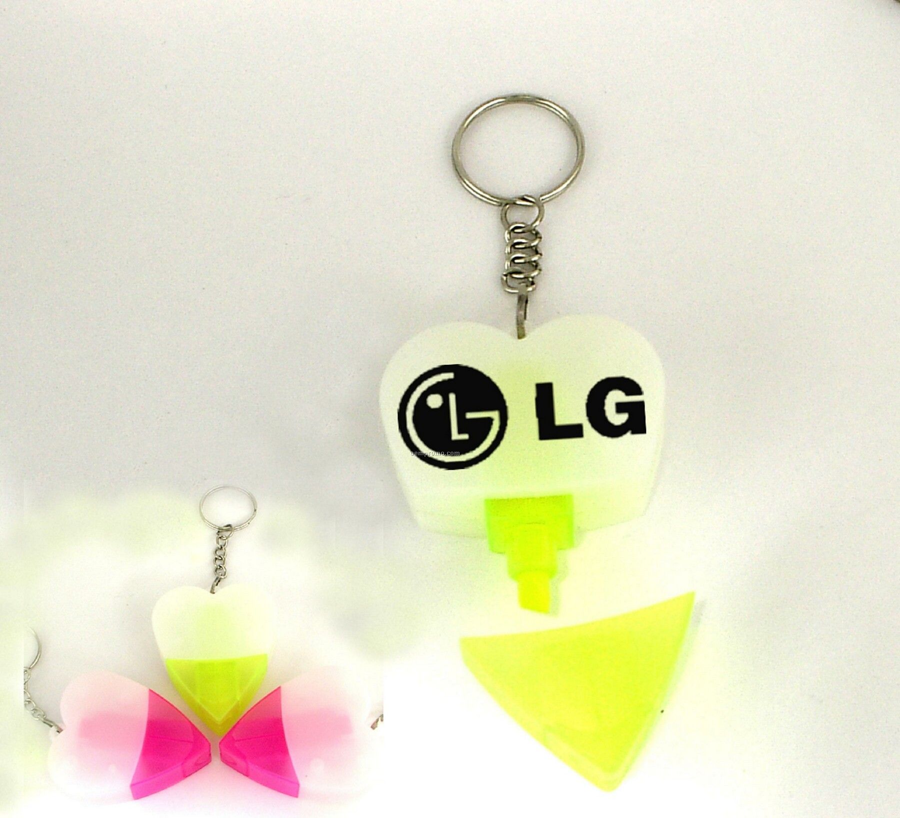 Heart Shaped Mini Highlighter Pen With Keychain