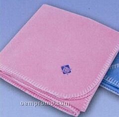 Promotional Fleece Baby Blanket With Blanket Stitch