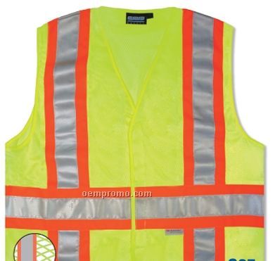 Aware Wear Class 2 Mesh Hi-viz Lime Contrasting Trim Vest