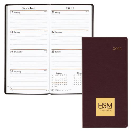 Continental Planner W/ Week/ Month Format (Bonded Leather Cover)