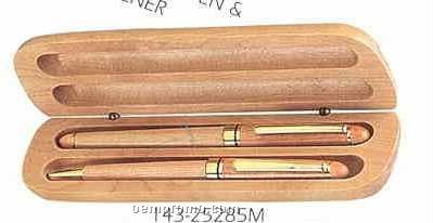 Maple Wood Pen And Roller Pen Gift Set