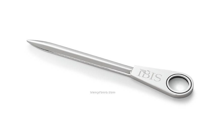 Silver Letter Opener W/Magnifier