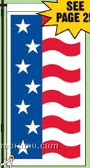 Stock Ground Banner & Frame (Patriotic 7 Star Flag) (14"X30")