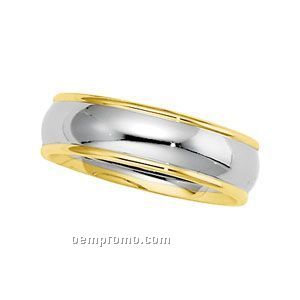 14ktt 6mm Ladies' Comfort Fit Wedding Band Ring (Size 7) Gold Edge