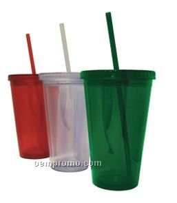 16 Oz. To Go Tumbler With Lid & Straw