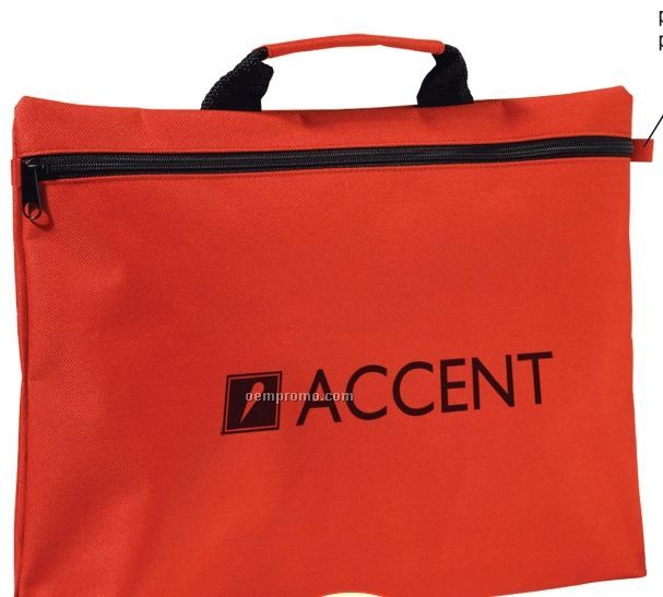 Polyester Zippered Document Bag W/ Reinforced Handle