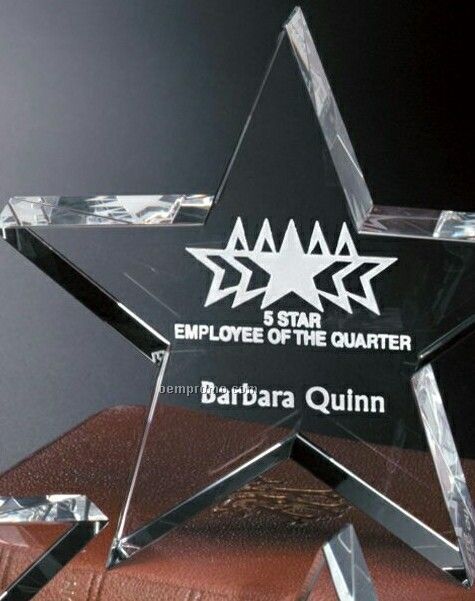 Star Gallery Crystal Tapered Star Award On Square Base (6