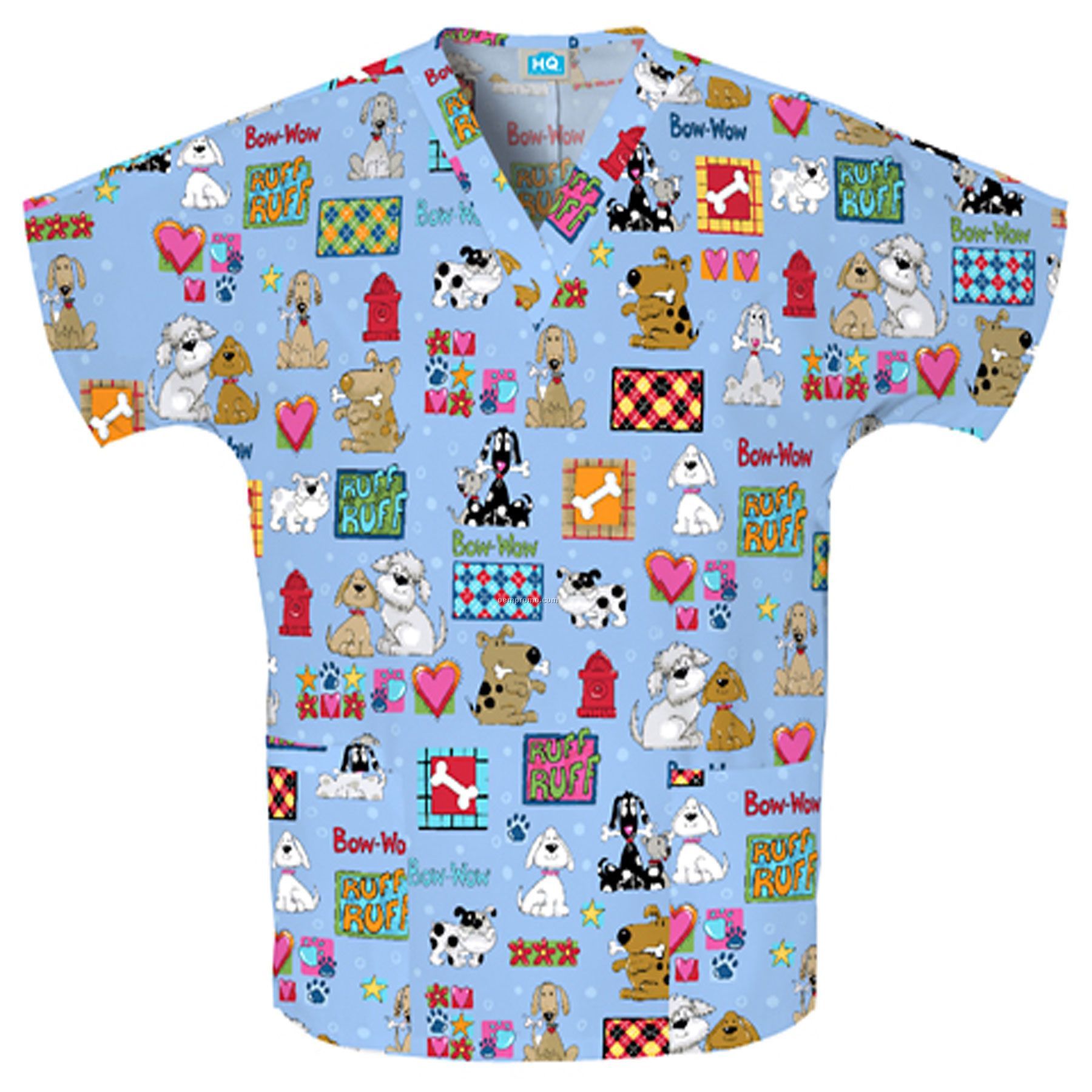 Unisex Two Pocket Top (Bow-wow Print)