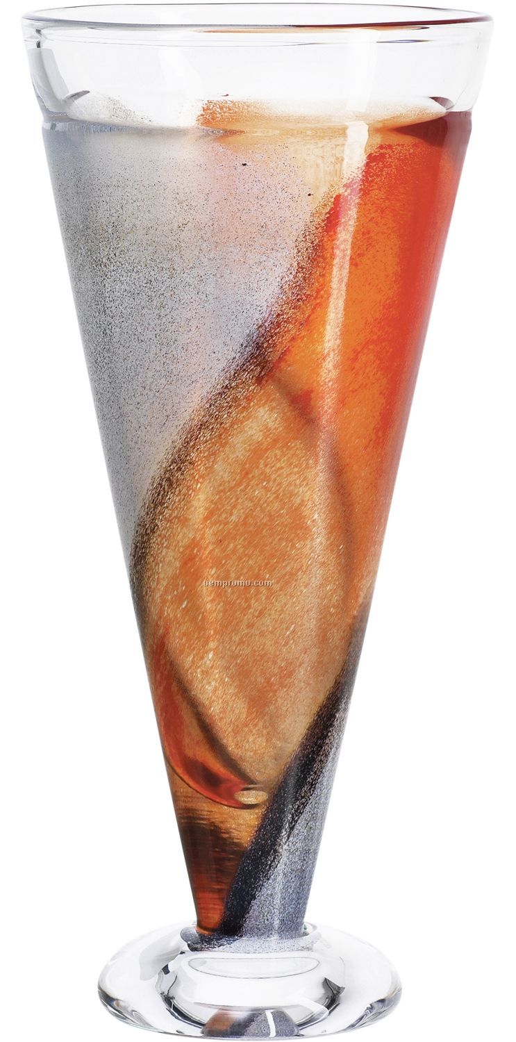 Twister Glass Cone Shape Vase W/ Tornado Motif By Kjell Engman