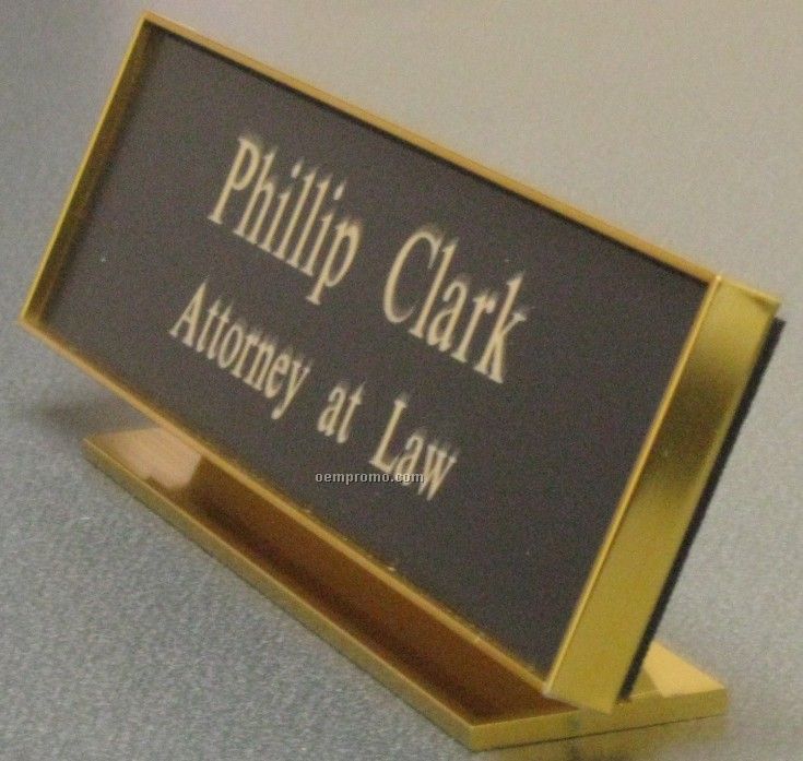 Elegant Gold Easel Desk Name Plate & Holder (8