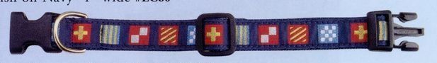1" Blue Adjustable Collar With Code Flag