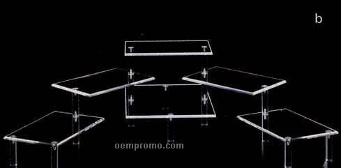 Rectangular Multi Level Display Risers W/ 5 Shelves (9