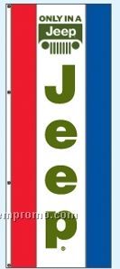 Single Face Dealer Free Flying Drape Flags - Only In A Jeep