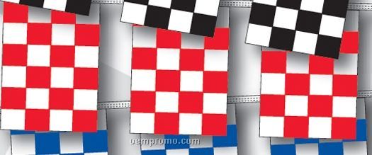 100' 8 Mil Rectangle Checkered Race Track Pennant - Red/White