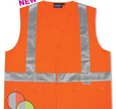 Aware Wear Class 2 Vest Woven Oxford Snap Pocket