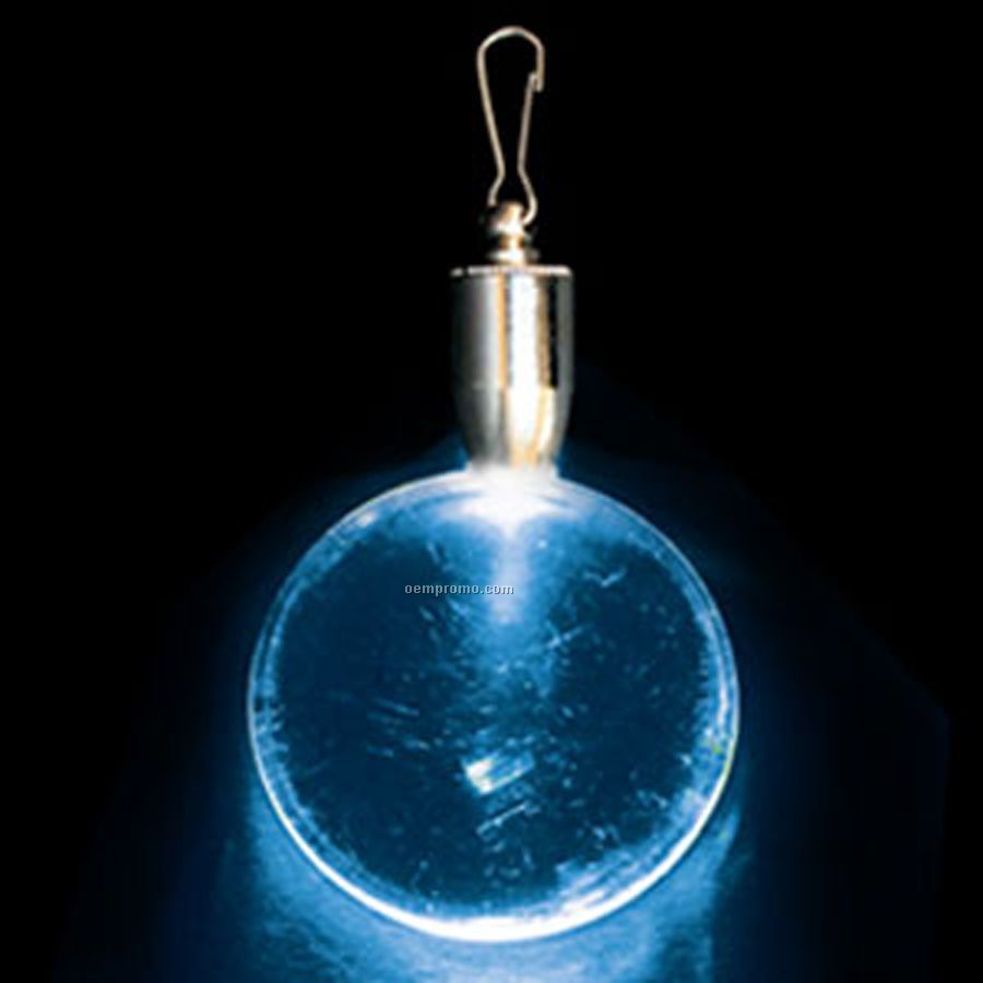 Light Up Pendant With Clip - Round - Blue LED