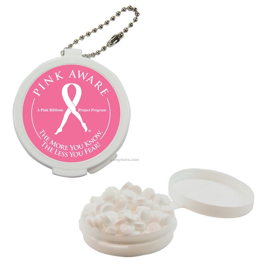White Hook-n-go Plastic Pill Case With Sugar Free Micro Mints