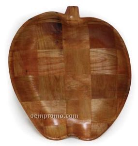 Wooden Tray W/ Apple Design