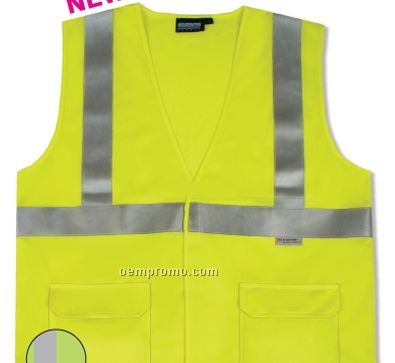 Aware Wear Flame Resistant Safety Vest W/ 4 Pockets