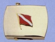 Deluxe Plated 2" Belt Buckle (Dive Flag)