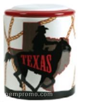 Texas Cowboy Regular Ceramic Cookie Keeper Jar (Custom Lid)