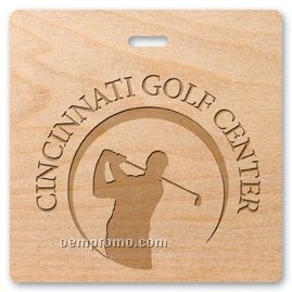 Wood Golf Tags 3.5"X3.5" Square