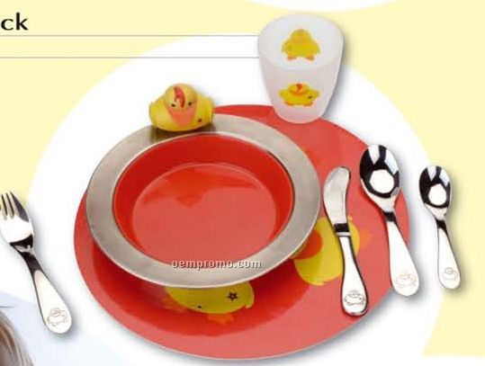 Sheriff Duck 8 Piece Toddler Dish Set