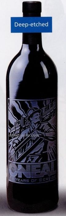 Cabernet / Chardonnay Or Champagne - 750 Ml (Deep Etched, No Color Fill)