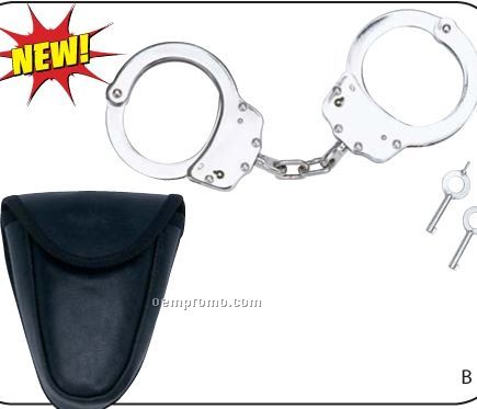 Maxam Chain-linked Steel Handcuffs With Pouch