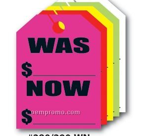 V-t Fluorescent Mirror Hang Tag - Was/ Now (8 1/2"X11 1/2")